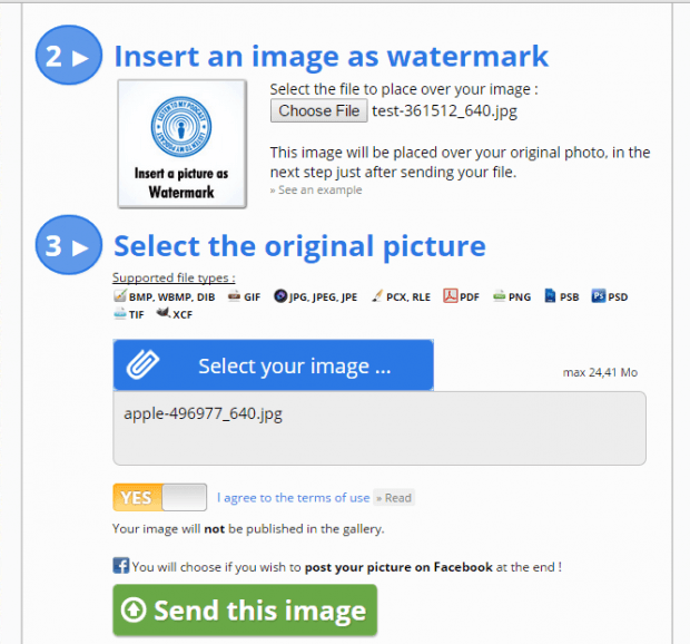 add logo or image as watermark online