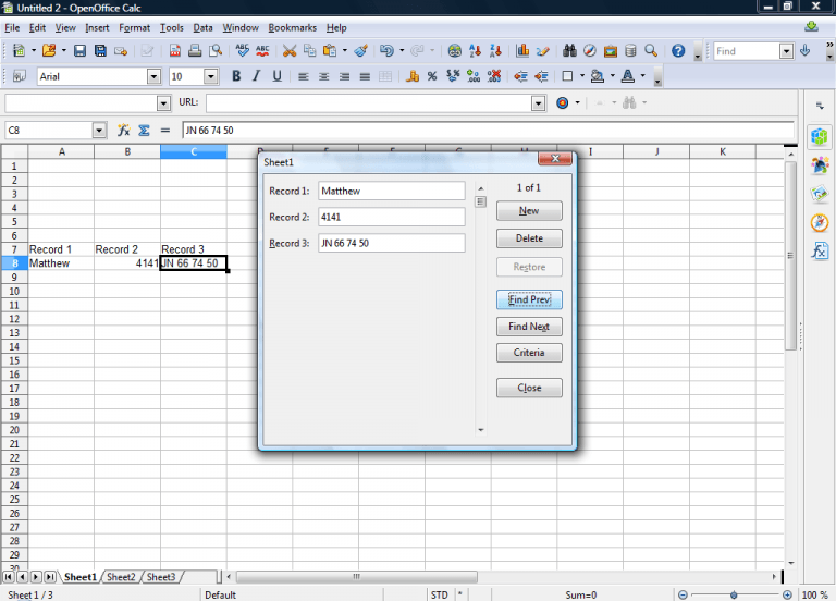 openoffice calc forms