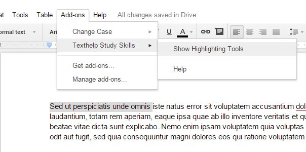 highlighting tool for Google Docs b