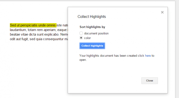 highlighting tool for Google Docs d