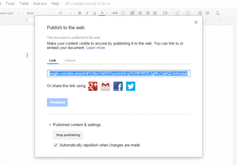 How to publish and unpublish documents in Google Docs [Tip] dotTech
