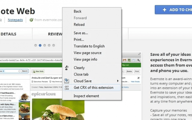 save CRX file of Chrome extension b