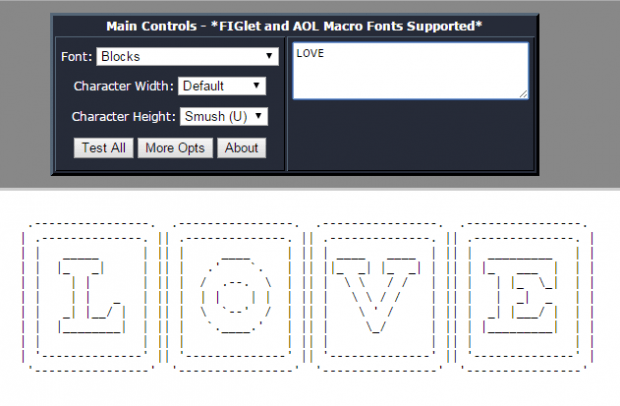 convert text to ASCII art online b