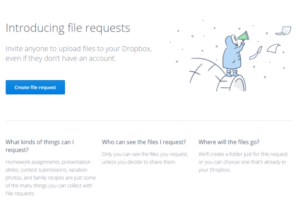 file request Dropbox b
