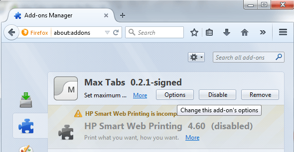 Max Tabs Firefox