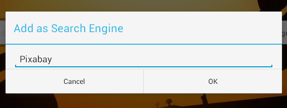 add any site as custom search engine Firefox Android e
