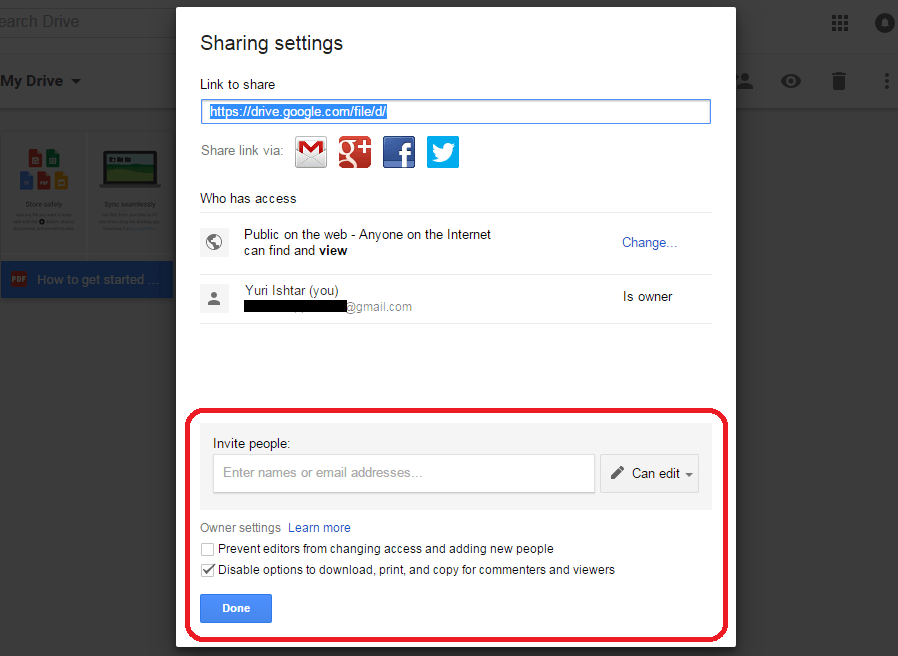 how to share a google drive folder with someone