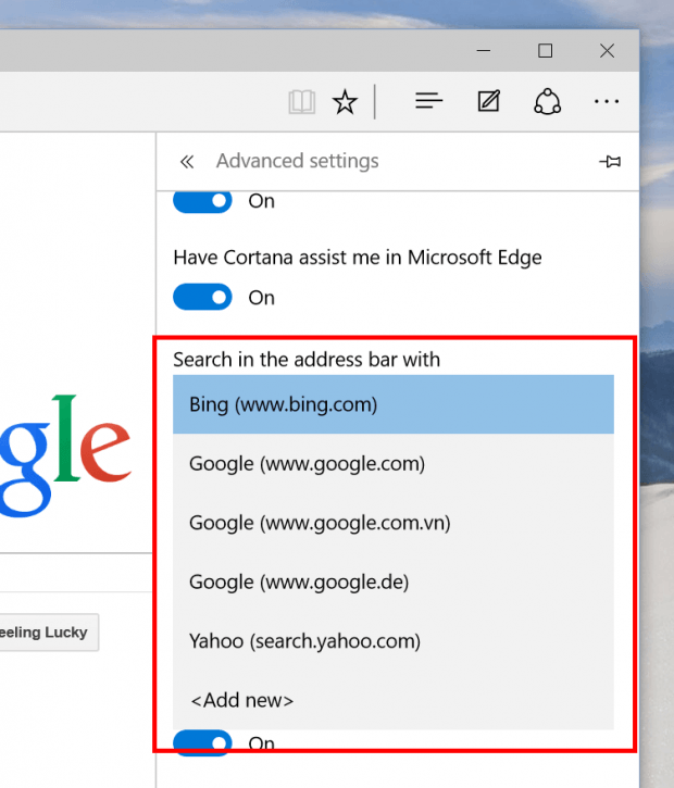How to change default search engine in Microsoft Edge [Tip ...