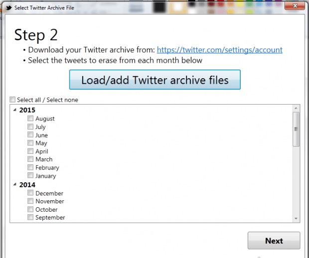 delete tweets Twitter Archive Eraser f