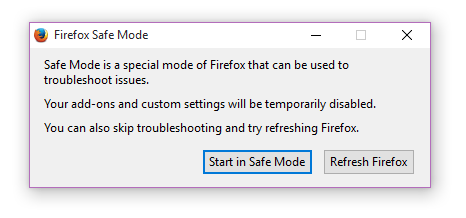 run Firefox in safe mode b