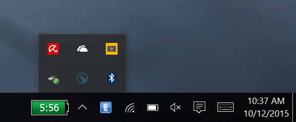 hide icons in system tray windows 10