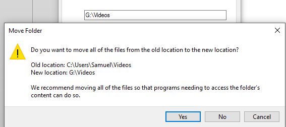 Windows 10 Move Folder