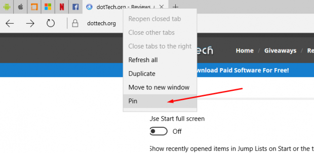 how-to-pin-tabs-using-microsoft-edge-in-windows-10-tip-dottech-images