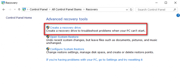cannot access recovery partition windows 10