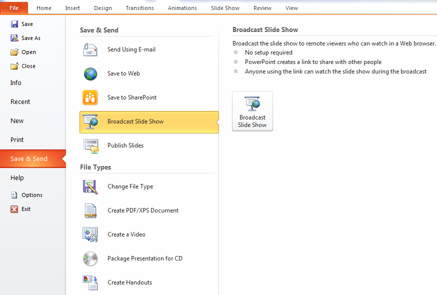 broadcast presentation powerpoint 2010